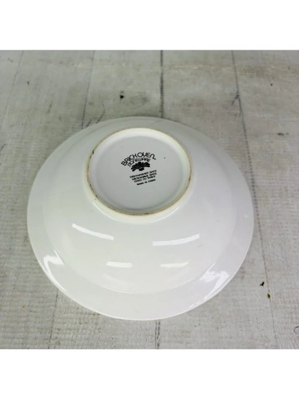 Brick Oven JARDIN BLEU White Blue Flower Stoneware  7 1/8